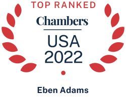 Chambers USA 2022 logo recognizing Pierce Atwood real estate attorney Eben Adams
