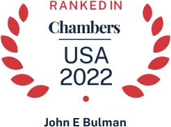 Chambers USA 2022 logo recognizing Pierce Atwood commercial litigation attorney John Bulman