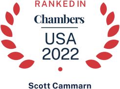 Chambers USA 2022 logo recognizing Pierce Atwood financial services senior counsel Scott Cammarn