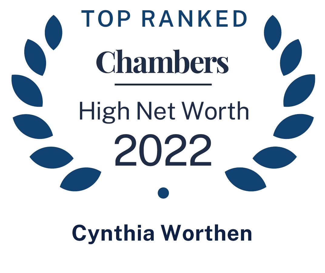Chambers USA 2022 High Net Worth logo recognizing Pierce Atwood trusts and estates attorney Cynthia Worthen