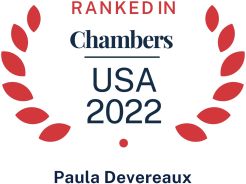 Chambers USA 2022 logo recognizing Pierce Atwood real estate and land use attorney Paula Devereaux