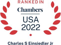 Chambers USA 2022 logo recognizing Pierce Atwood labor and employment attorney Charles Einsiedler Jr