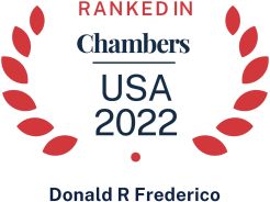 Chambers USA 2022 logo recognizing Pierce Atwood commercial litigation attorney Donald Frederico