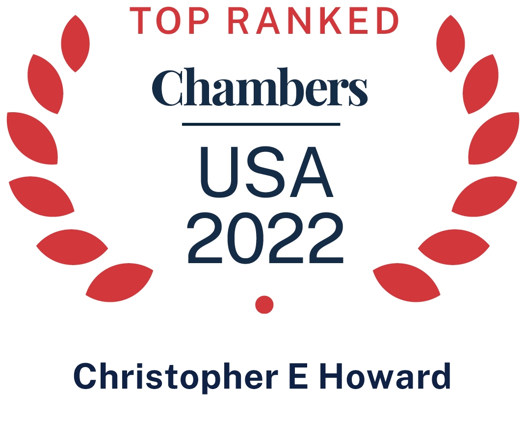 Chambers USA 2022 logo recognizing Pierce Atwood corporate merger and acquisition attorney Christopher Howard