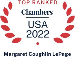 Chambers USA 2022 logo recognizing Pierce Atwood labor and employment attorney Margaret Coughlin LePage