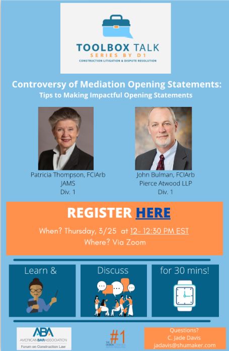John Bulman ABA Toolbox Talk Series on Mediation Opening Statements