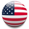 Round pin button of the U.S. flag