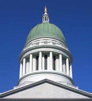 Pierce Atwood Augusta, Maine office page banner featuring the top of the Maine state house